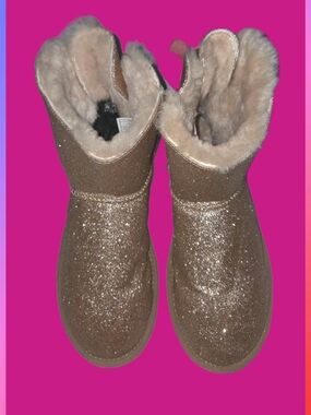 UGG MINI BAILEY BOW SPARKLE GLITTERY BOOTS SIZE 9
